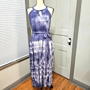 Lane Bryant Tie Dye Georgette High Neck Dress Petite